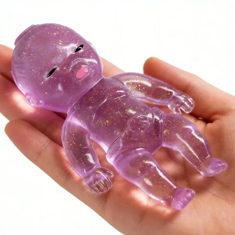 Kawaii Glitter Silicone Squeeze Toy Slow Rising Stretch Fidget Toy Adults Kids Stress Anxiety Relief Portable Decompression Gift