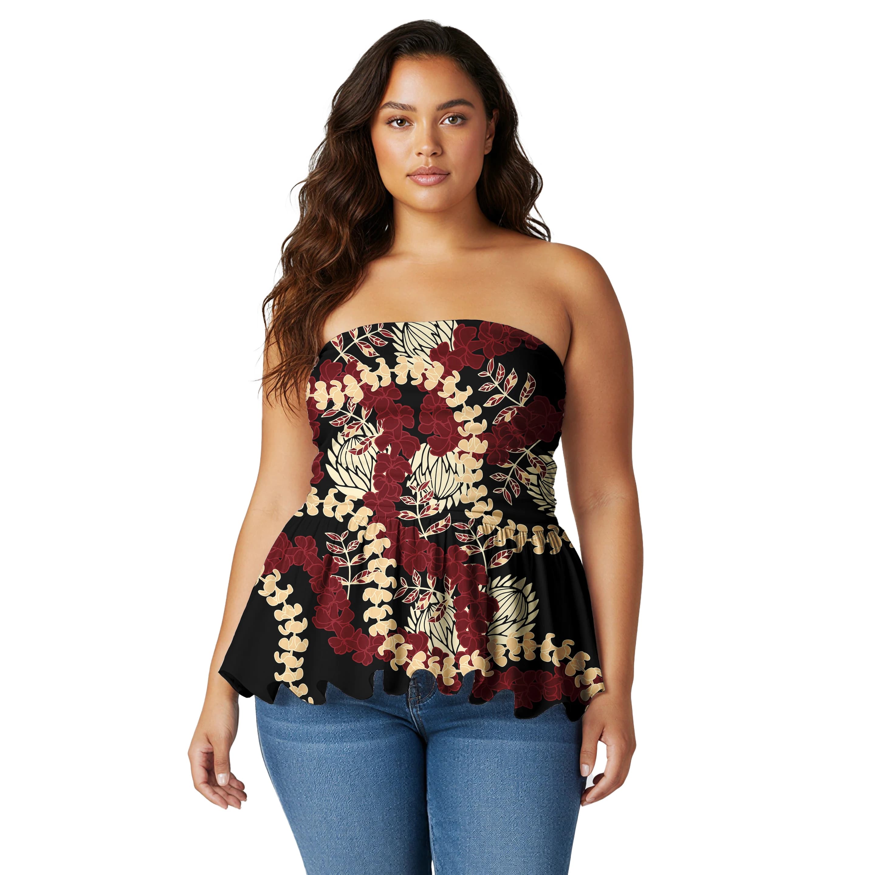 High quality women's shirts Fashion Island Hawaiian design blouses Pretty thin shirts Custom model Mokihana craft shirts Lei