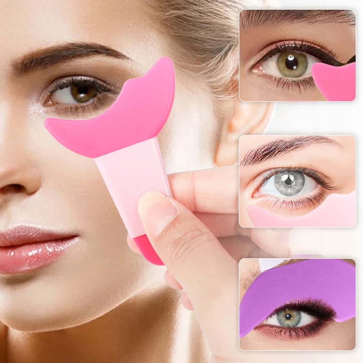Silicone Eyelash Protection - Helper for Eyeliner and Mascara for Beginners, Soft Silicone Eye Makeup Tool