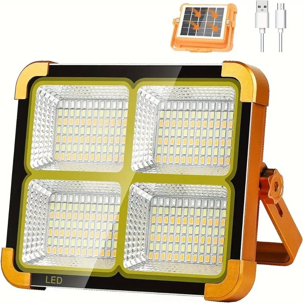 Lampada da Lavoro LED Portatile in Plastica, Luminosa con Indicatore di Batteria, Lanterna da Campeggio, Faretto COB Decorativo