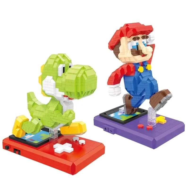 Super Mario Yoshi Figura Micro Building Blocks Mario Bros Assemblaggio fai da te Puzzle Mini mattoni Giocattoli per bambini Regalo di Natale