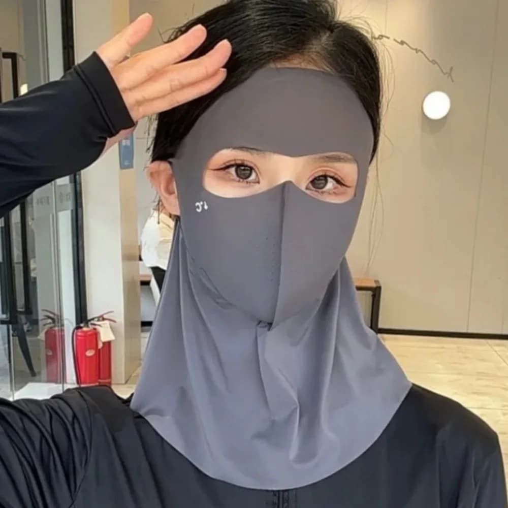 Ice Silk Sun Mask Reusable Washable UV Protection Face Shield for Motorcycle Riding & Outdoor Sports