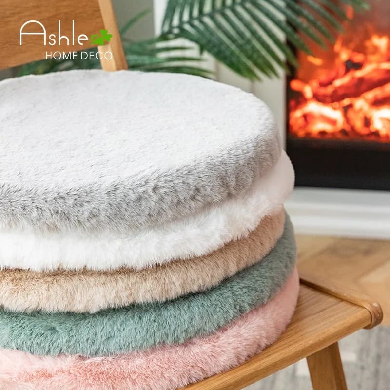 Cuscino per glutei in peluche nordico, cuscino per divano, cuscino per scrivania e sedia antiscivolo per ufficio, cuscino per il calore invernale addensato