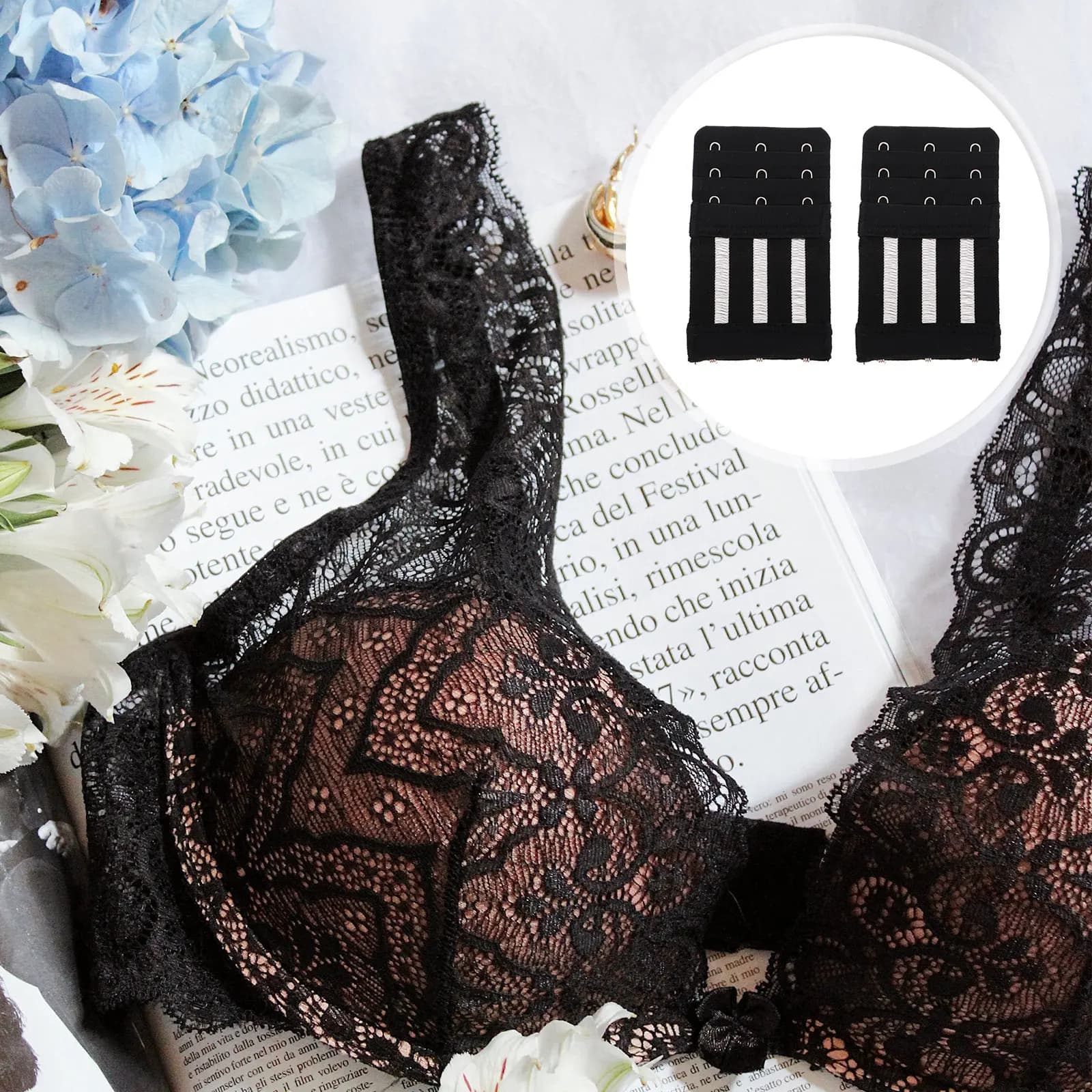 10 Pezzi Estensori per Reggiseno, Fibbie Elastiche Premium Comode per Biancheria Intima Femminile, Ganci Regolabili Antiruggine