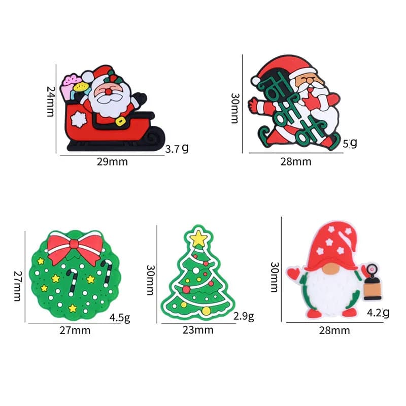 10pcs perline focali in Silicone BPA Free Food Grade Christmas Silicone massaggiagengive giocattoli per bambini fai da te ciuccio catena perline accessori per gioielli