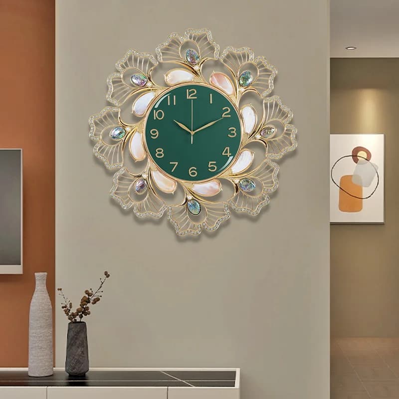 Noiseless wall clock with creative custom dial for home, silent movement, simple luxury handcrafted hand-made nail polish watch