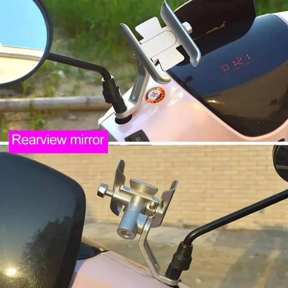 Supporto per telefono da moto/bicicletta in lega di alluminio per smartphone da 4-7 pollici, GPS, accessori per montaggio su manubrio da 20-30 mm, rotazione a 360° ° Rotazione