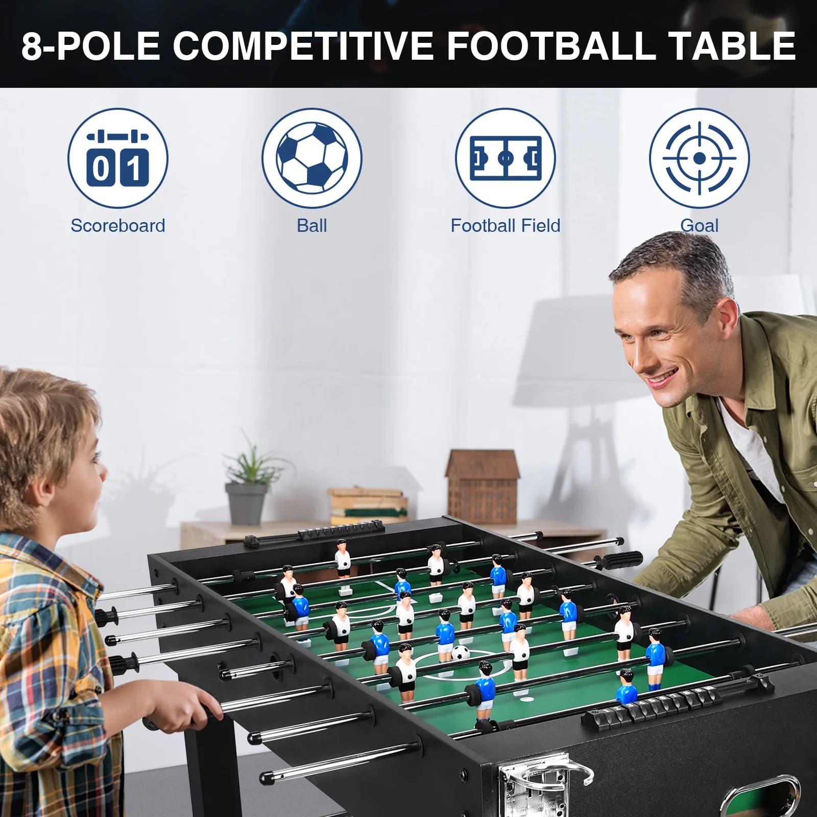 Tavolo da Calcio Balilla Ricreativo Resistente all'Usura, Riutilizzabile per Amici e Famiglia