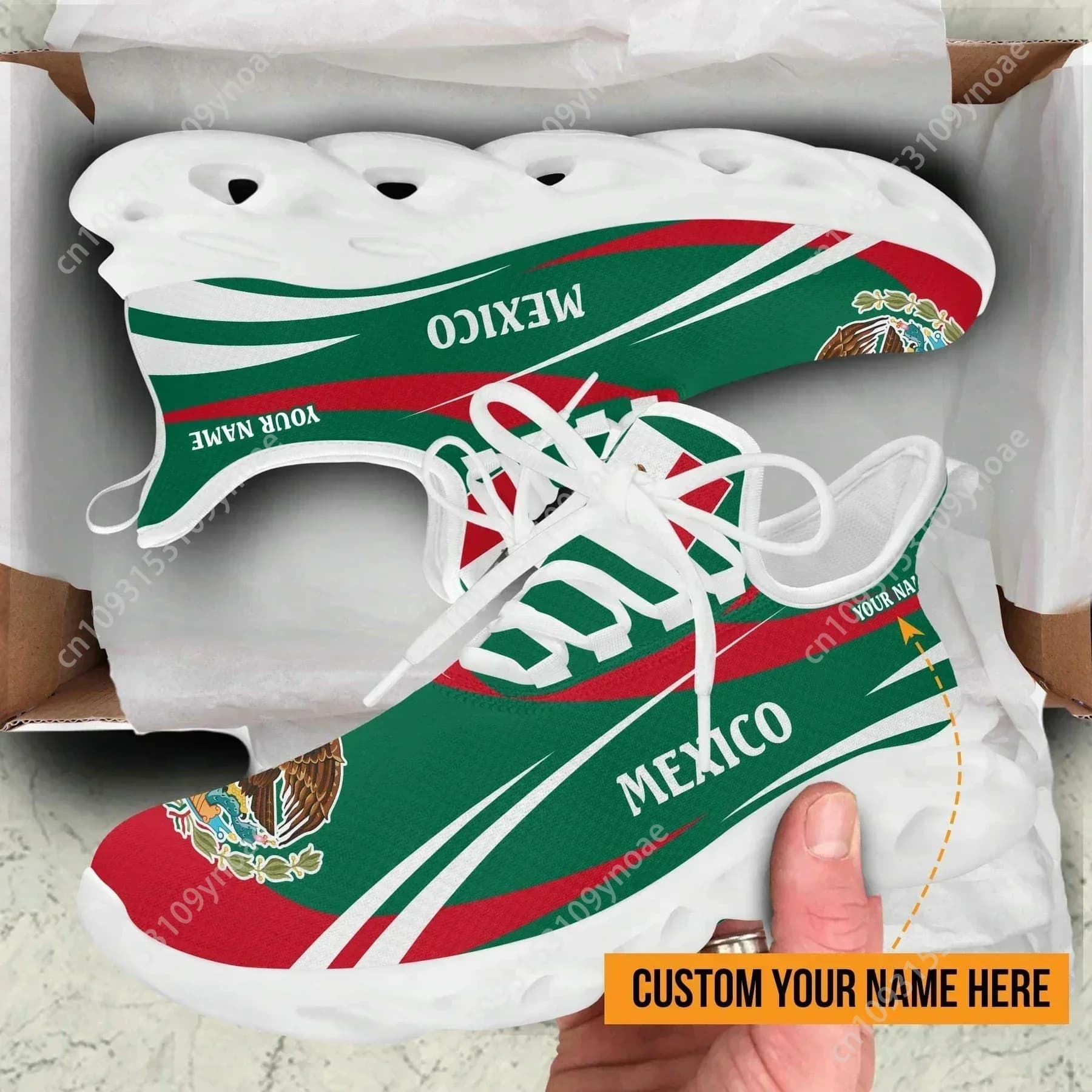 Scarpe da corsa da uomo estive con motivo bandiera messicana Stampa Scarpe da passeggio casual da uomo di moda Scarpe da ginnastica Tenis con lama antiscivolo per uomo