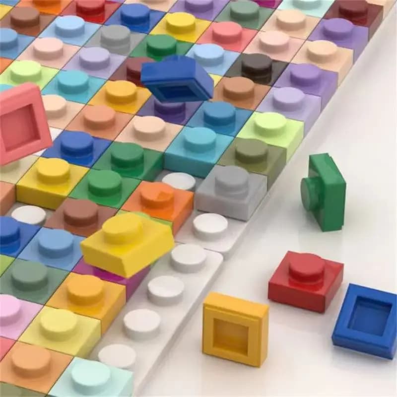 120 pz/lotto FAI DA TE Blocchi di Costruzione Mattoni Sottile 1x1 Assemblaggio Educativo Giocattoli di Costruzione per I Bambini Formato Compatibile Con 3024