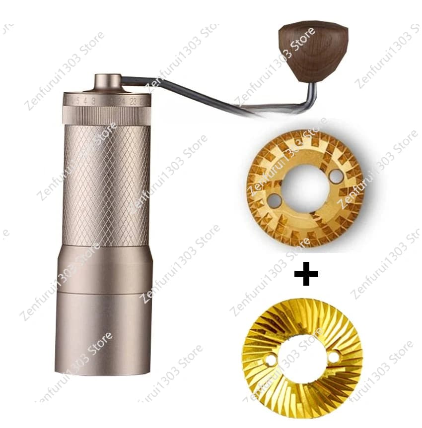 Professional Manual Coffee Bean Grinder - Hand Operated Flat Burr Ghost Teeth Mill for Precision Grinding Portable Design