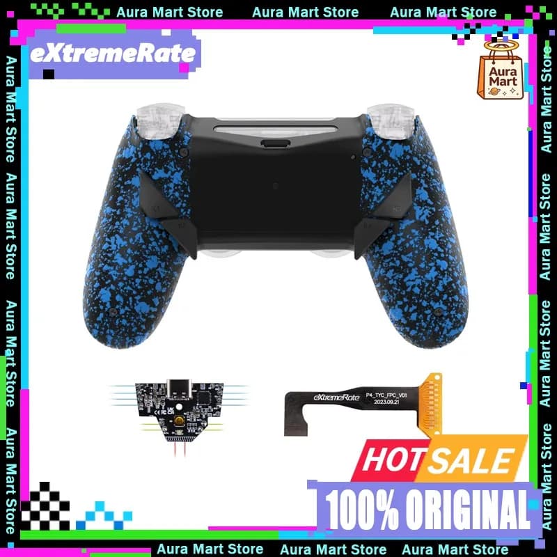 Guscio di ricambio eXtremeRate per modifica PS4, tipo C, fai da te, impugnatura Elite modificata con tasti posteriori FPS, adatto al modello CUH-ZCT2