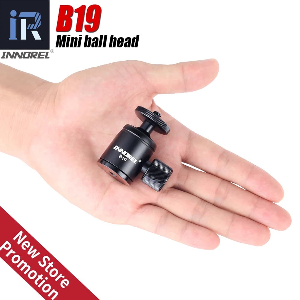 INNOREL B19 Mini testa a sfera treppiede per telefono cellulare Smartphone in lega di alluminio per Selfie Stick fotocamera leggera 19mm palla