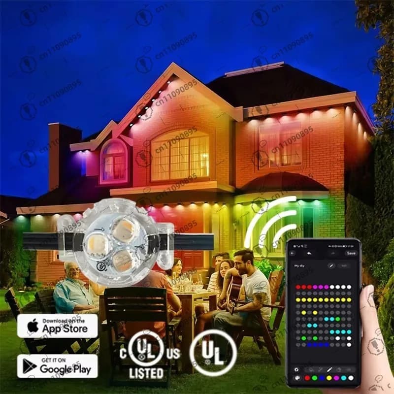 Stringa di luci natalizie, lucine a LED, decorazioni natalizie per interni ed esterni, impermeabili, multicolori, 10 m