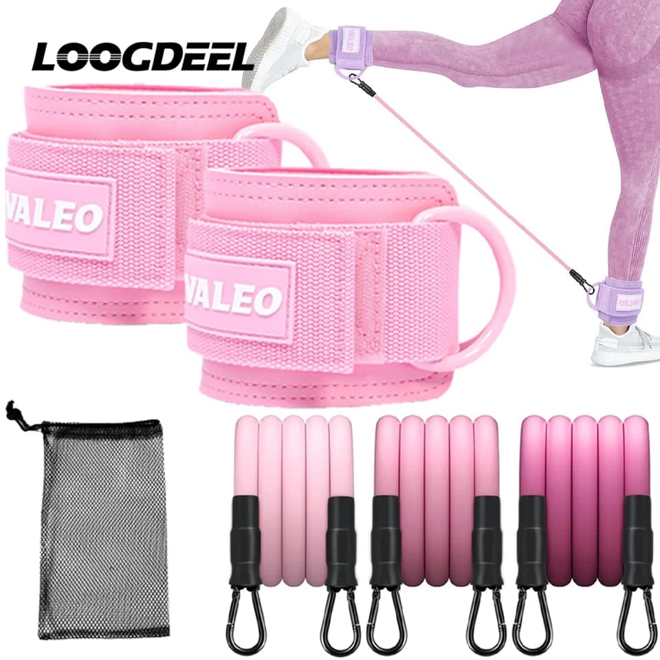 LOOGDEEL 1 pc ankle straps set foot support cuff unisex yoga pilates resistance bands with ankle padding weight leg training tutor