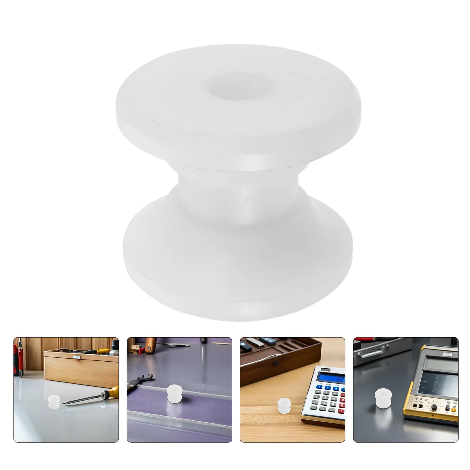 2 Pezzi Rullo Ancoraggio in Nylon Bianco 2.4x2.4x2.2 Pollici, Rullo di Prua Marino Resistente per Yacht, Kayak e Barche