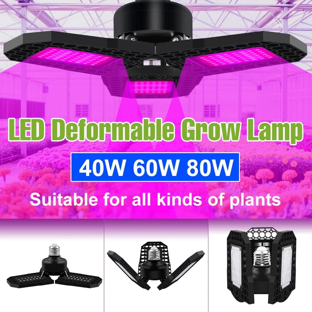 Lampadina LED per Coltivazione 80W E27, Luce a Spettro Completo per Piante da Interno, Illuminazione per Serre, Ortaggi, Frutta, Fiori e Semenzai