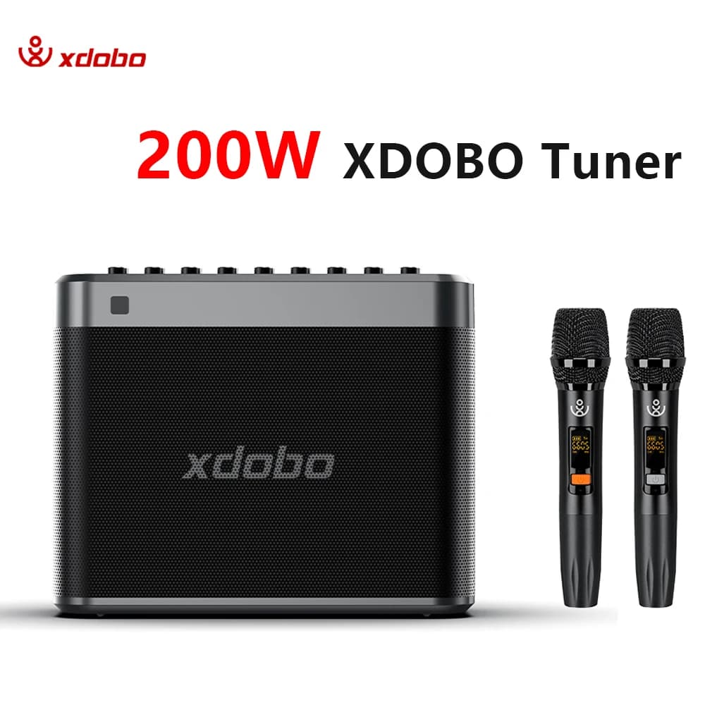 XDOBO Sintonizzatore 200W Altoparlante Bluetooth esterno portatile Macchina per karaoke con 2 microfoni Surround Sound Soundbox Subwoofer wireless
