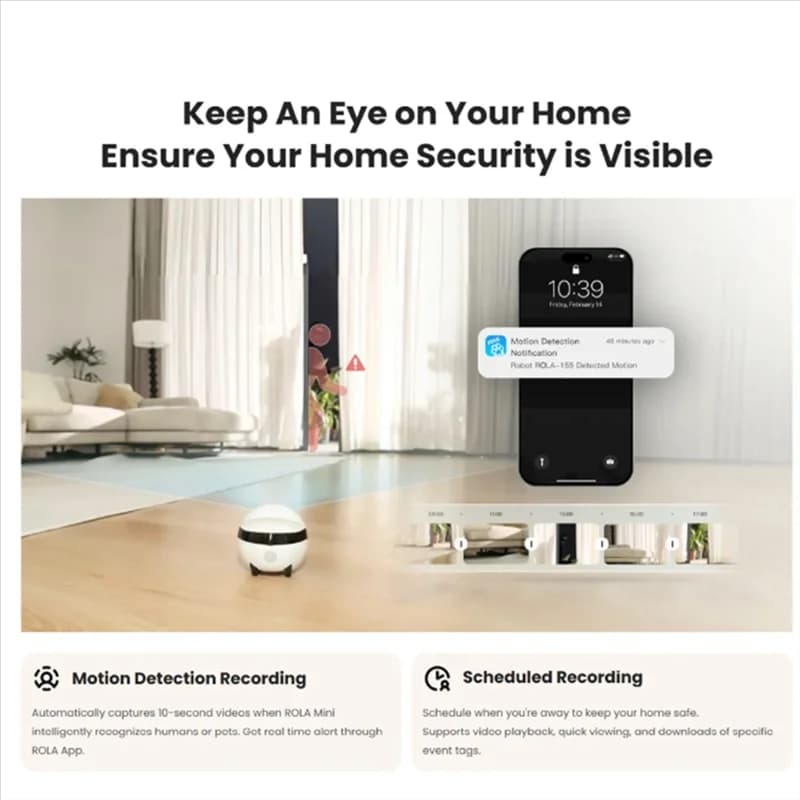 B92B-Mini Robot compagno di animali domestici Telecamera 2K Robot di monitoraggio remoto wireless intelligente per cane gatto bambino