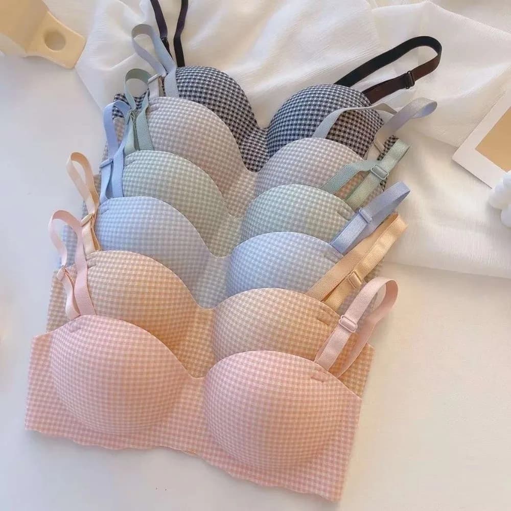 Reggiseno senza cuciture traspirante Intimo senza fili senza ferretto Tracolla regolabile Comodo da indossare Intimo push up