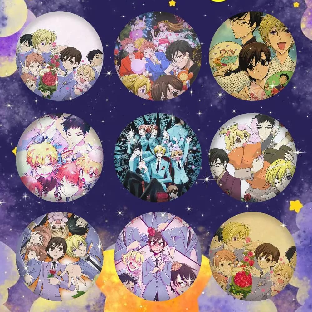 Spilla in latta O-Ouran High School Host Club Anime, distintivo con icona, spille fatte a mano per decorazione di zaini e vestiti