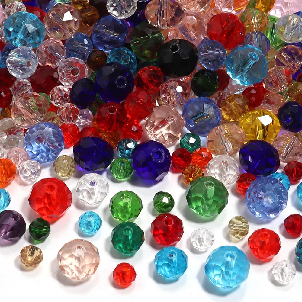 50-200 pz Perline di Cristallo Sfaccettato 3/4/6/8/10mm Trasparente Colore Misto Perline Sparse di Vetro Per Creazione di Gioielli FAI DA TE bracciali collana