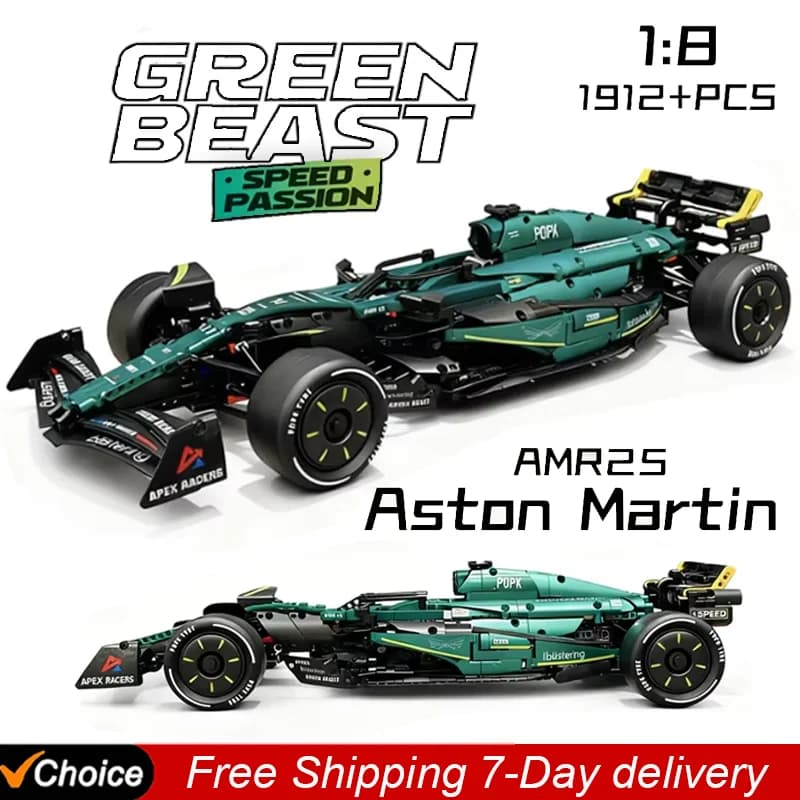 NUOVO Set di Blocchi da Costruzione Tecnici Classici Aston Martin Auto Sportiva 1912 Pezzi MOC DIY Modello da Assemblare Giocattolo Decorativo Regalo per Ragazzi