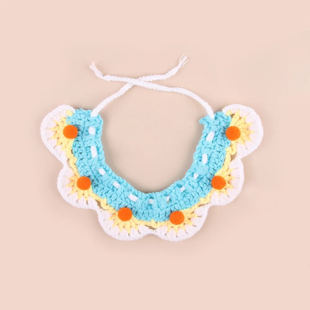 Cute Handwoven Pet Knitted Scarf Adjustable Soft Cat Collars Dog Scarf