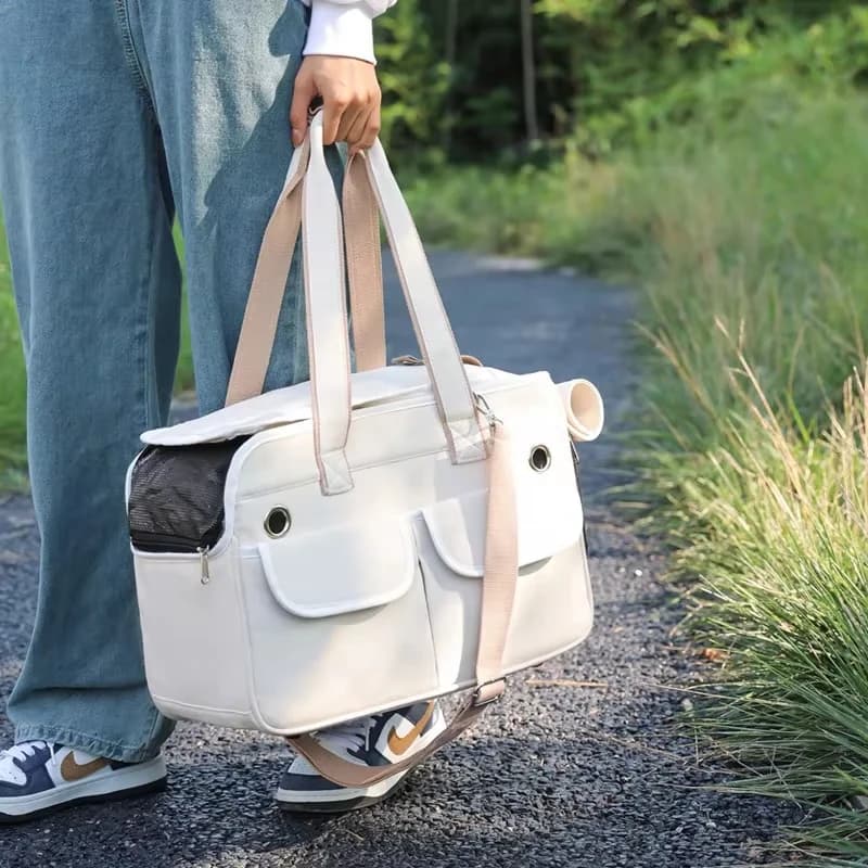 Borsa da trasporto per gatti Borsa portatile per animali domestici per uscire Borsa da esterno in tela traspirante Borsa pieghevole per cani per uscire