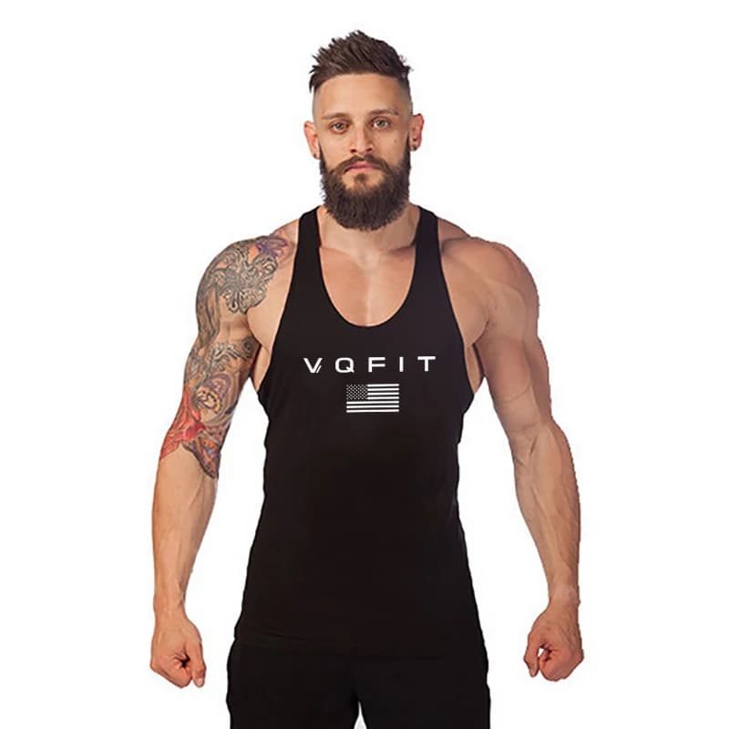 Gilet da uomo in cotone che assorbe l'umidità per esercizi muscolari Canottiere traspirante O-collo Gilet sportivo da jogging Gilet senza maniche casual