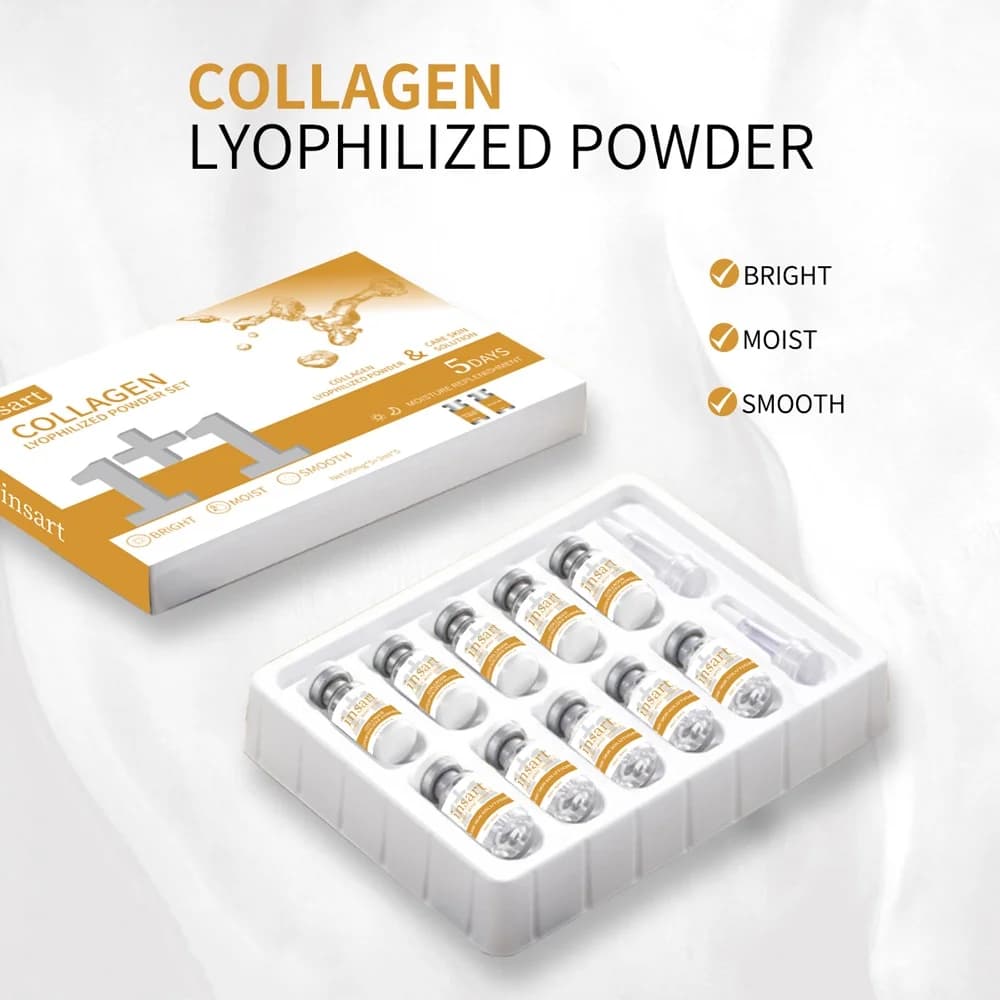 1 Box/10Pcs Collagen Freeze-Dried Powder Skincare Set Moisturizing Gift for Women