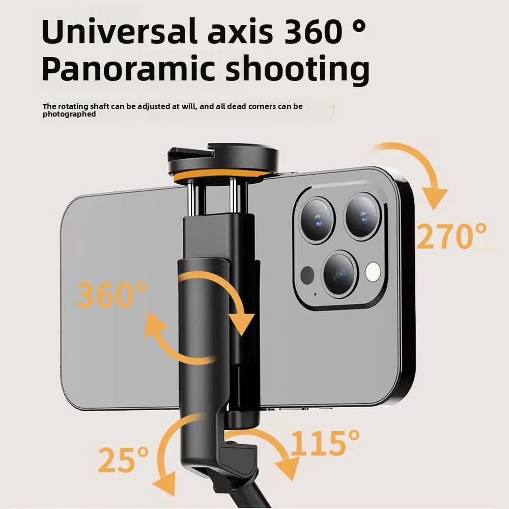 Bastone selfie pop-up automatico Treppiede Bastone selfie rimbalzo remoto estensibile universale 360 ° Supporto per treppiede per telefono con rotazione