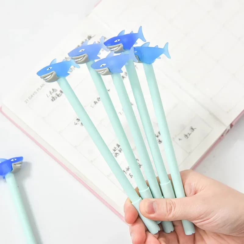 36 pezzi di penne gel squalo serie Deep-sea penna per modellare animali materiale scolastico Kawaii di cancelleria