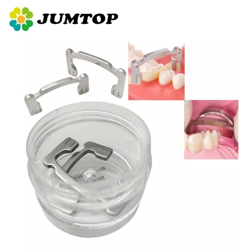 JUMTOP Set da 2 Pezzi Supporto per Strisce di Lucidatura in Resina Dentale, per Corone Alte e Basse, Autoclavabile, in Acciaio Inossidabile, Strumenti per Dentisti