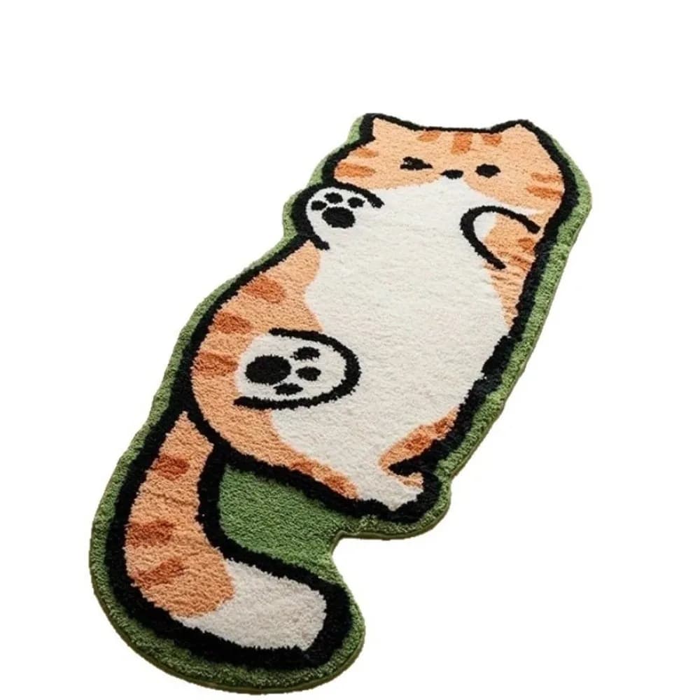 Cozy Imitation Cashmere Cat Shaped Floor Mat Soft Cute Bedside Carpet Decorative Non Slip Bedroom Rug Room Accessory