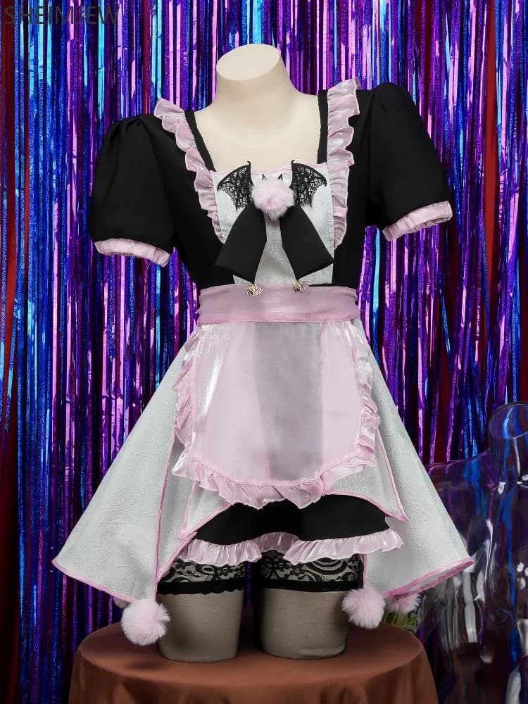 Little Devil Maid Suit Sexy Ladies Role Play Dark Little Bat Dress Home Pajamas Nightdress Halloween Adult Temptation Uniform