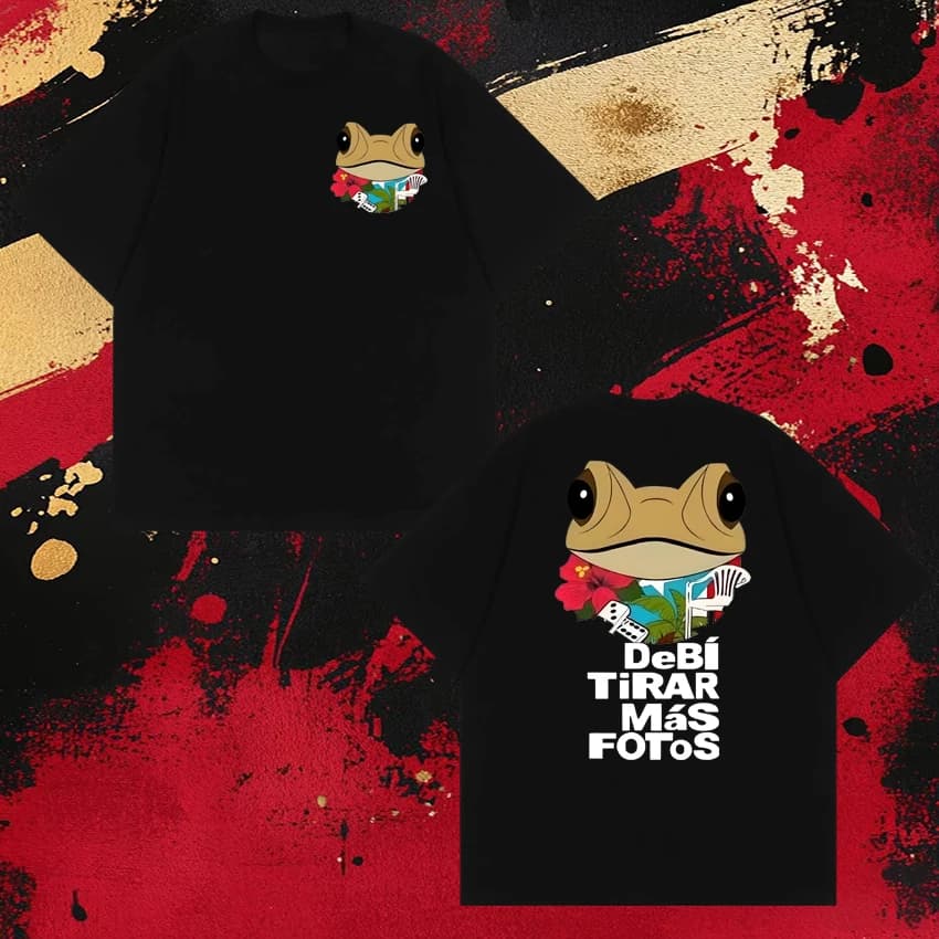 Nuova T-shirt 2026 Bad Bunny Sapo Concho DTMF Album con stampa fronte-retro a maniche corte, unisex, in cotone, casual, per uomo e donna