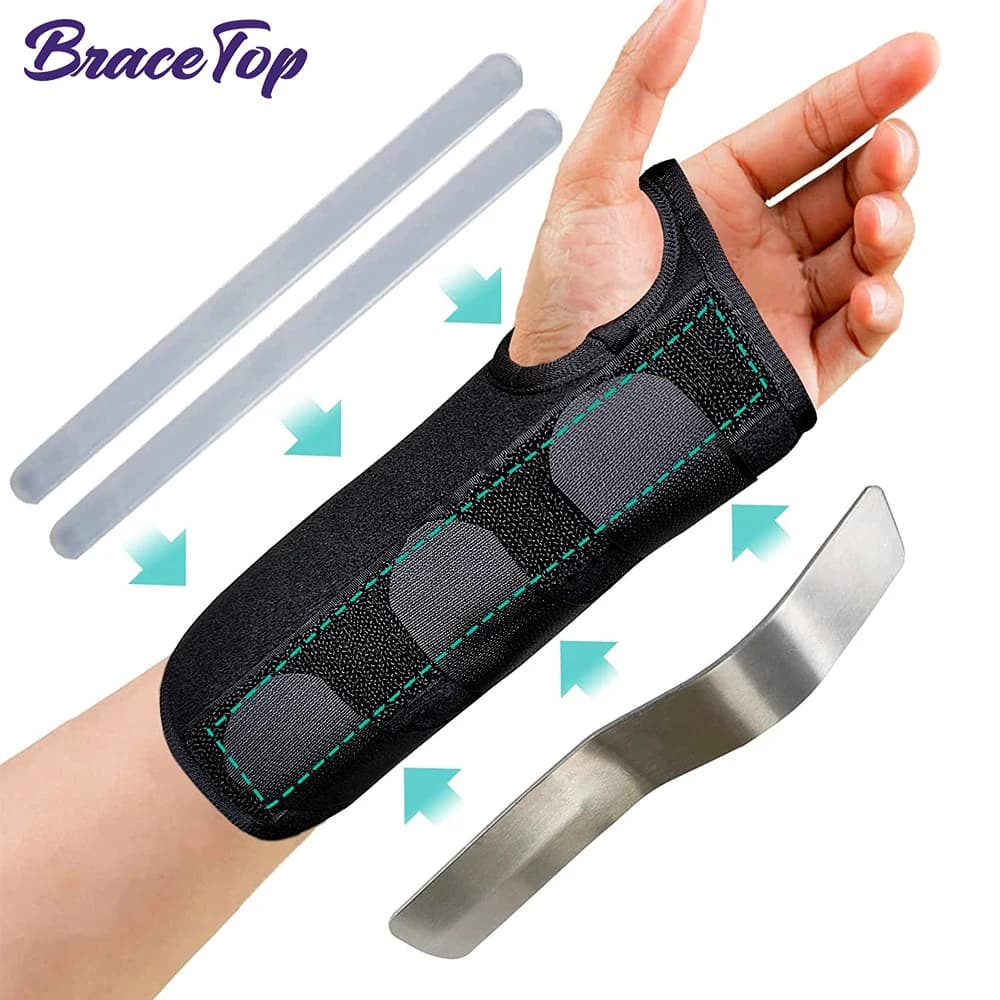 Tutore per polso BraceTop per tunnel carpale, supporto per polso regolabile con stecche, supporto per mano a compressione per lesioni, dolore al polso
