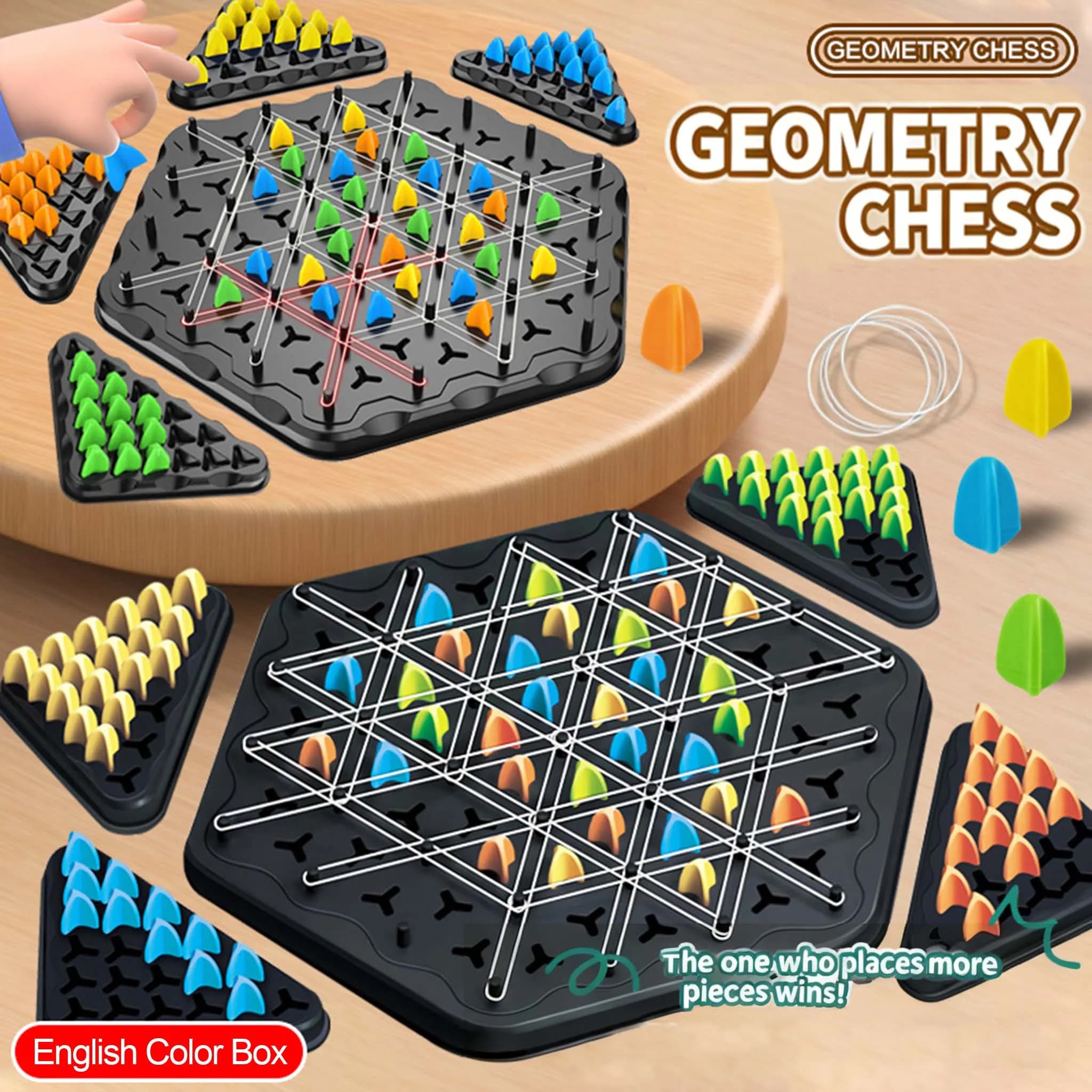 2026 Triangolo Catena degli Scacchi Desktop Puzzle Gioco Famiglia Educativo Interattivo Elastico Logica Scacchi Gioco Da Tavolo Giocattoli Per Bambini