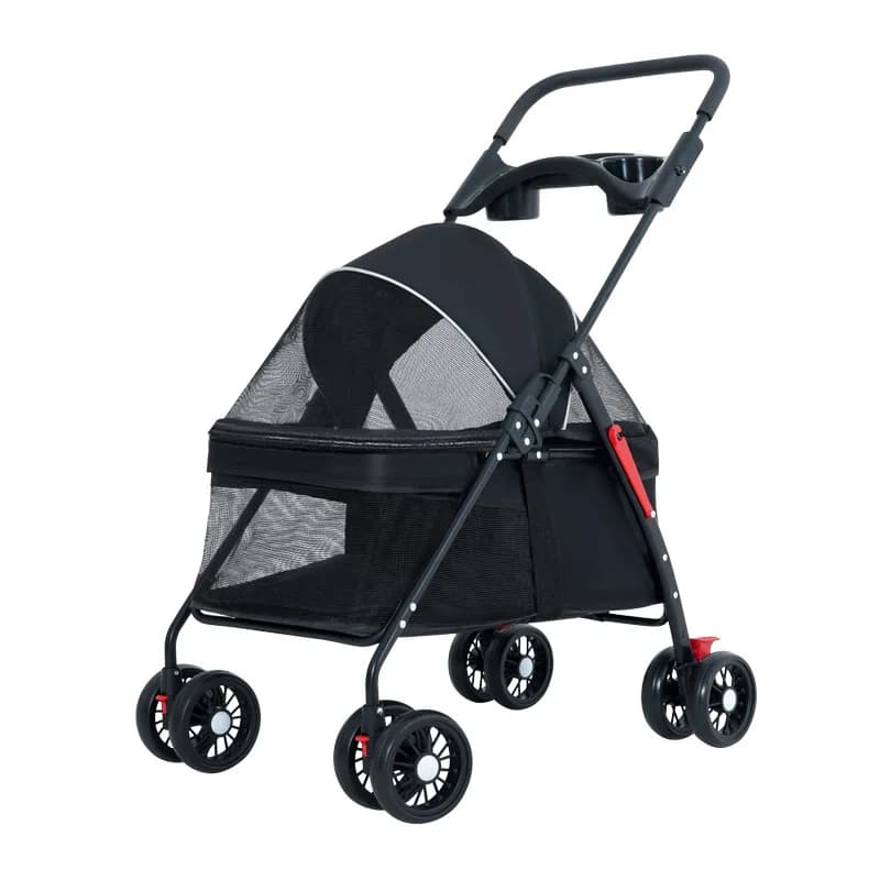 Pet Cat Dog Cart, Lightweight Foldable Stroller, Teddy Baby Pet Carrier, Small Animal Travel Trolley, Portable Pet Buggy