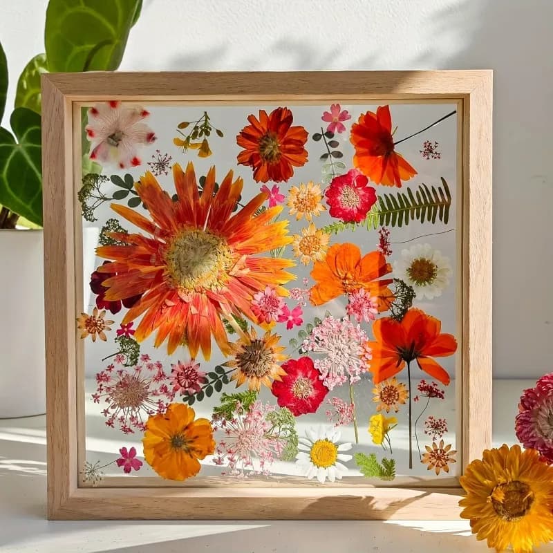 Double Sided Transparent Wooden Photo Frames,3D Acrylic Display Board,Thick Dual-Layer,Embossed DIY Wooden Frame Acrylic Inserts