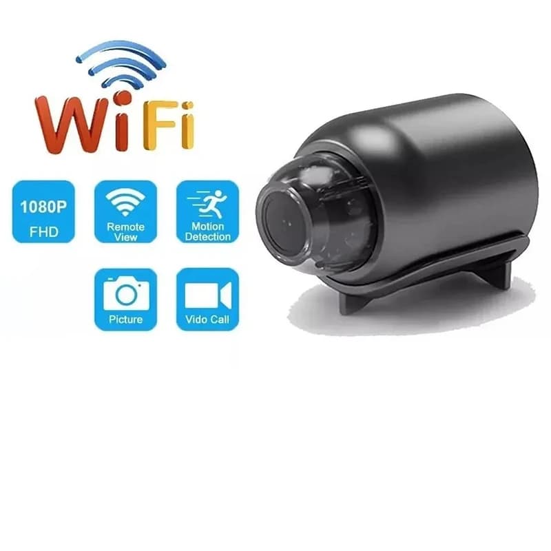 Telecamera di Sorveglianza X5 Mini Smart Home 1080P WiFi 2.4G con Visione Notturna e Rilevamento Movimento, Leggera e Portatile per la Sicurezza Domestica
