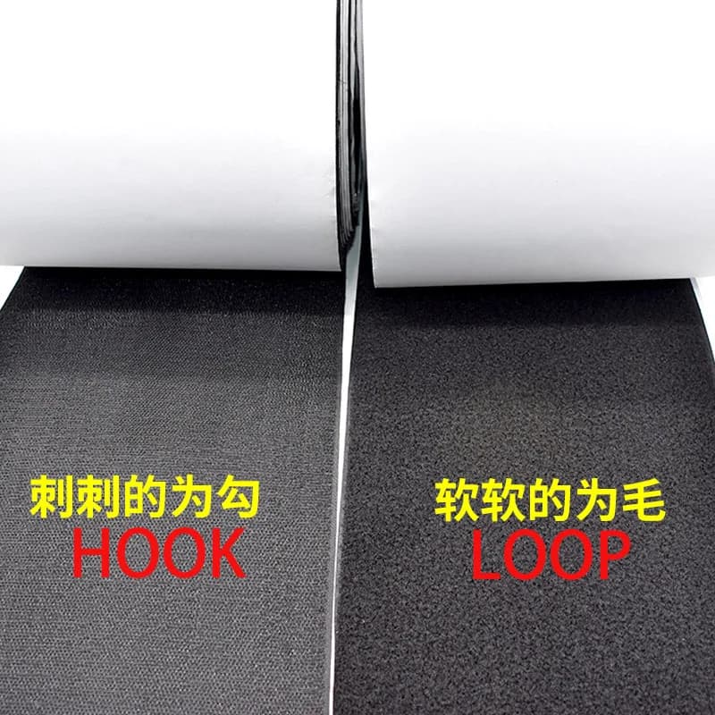 100mm nero bianco forte nastro di fissaggio autoadesivo Hook Loop nastro di fissaggio adesivo nastro adesivo con cinturino in gomma con colla per fai da te