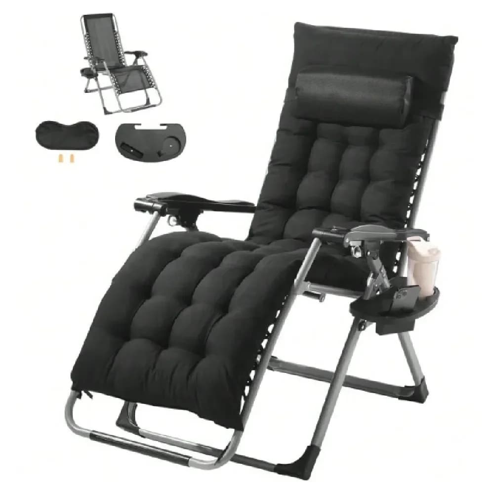 Gravity Chair, 26 Inch Zero Gravity Recliner Lounge Chair For Indoor And Outdoor, Adjustable Anti Gravity Chair With Cushion, H