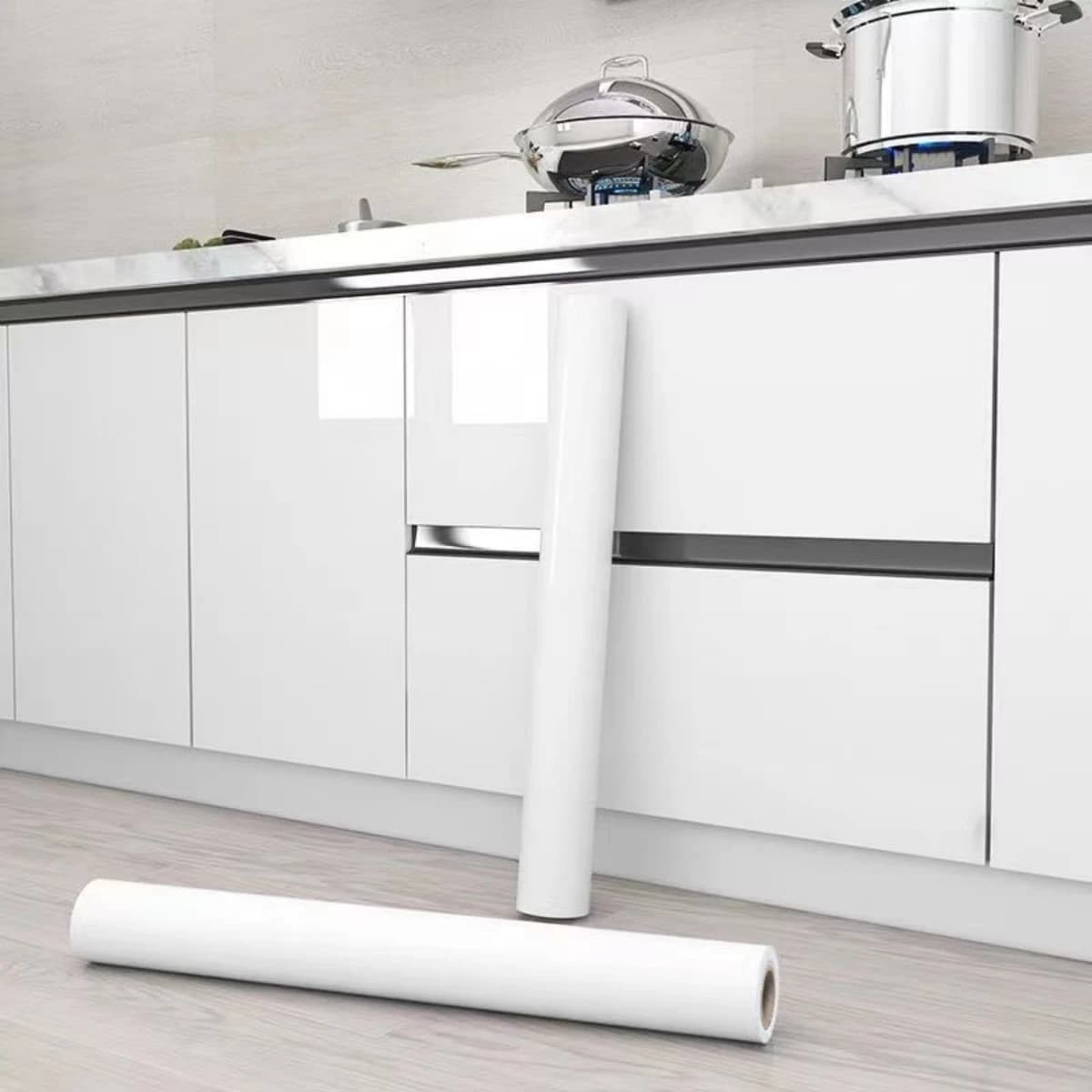 Carta da parati in vinile lucido da 55 cm di larghezza per adesivi murali impermeabili Tavolo da bagno Adesivo autoadesivo da cucina per l'arredamento dei mobili