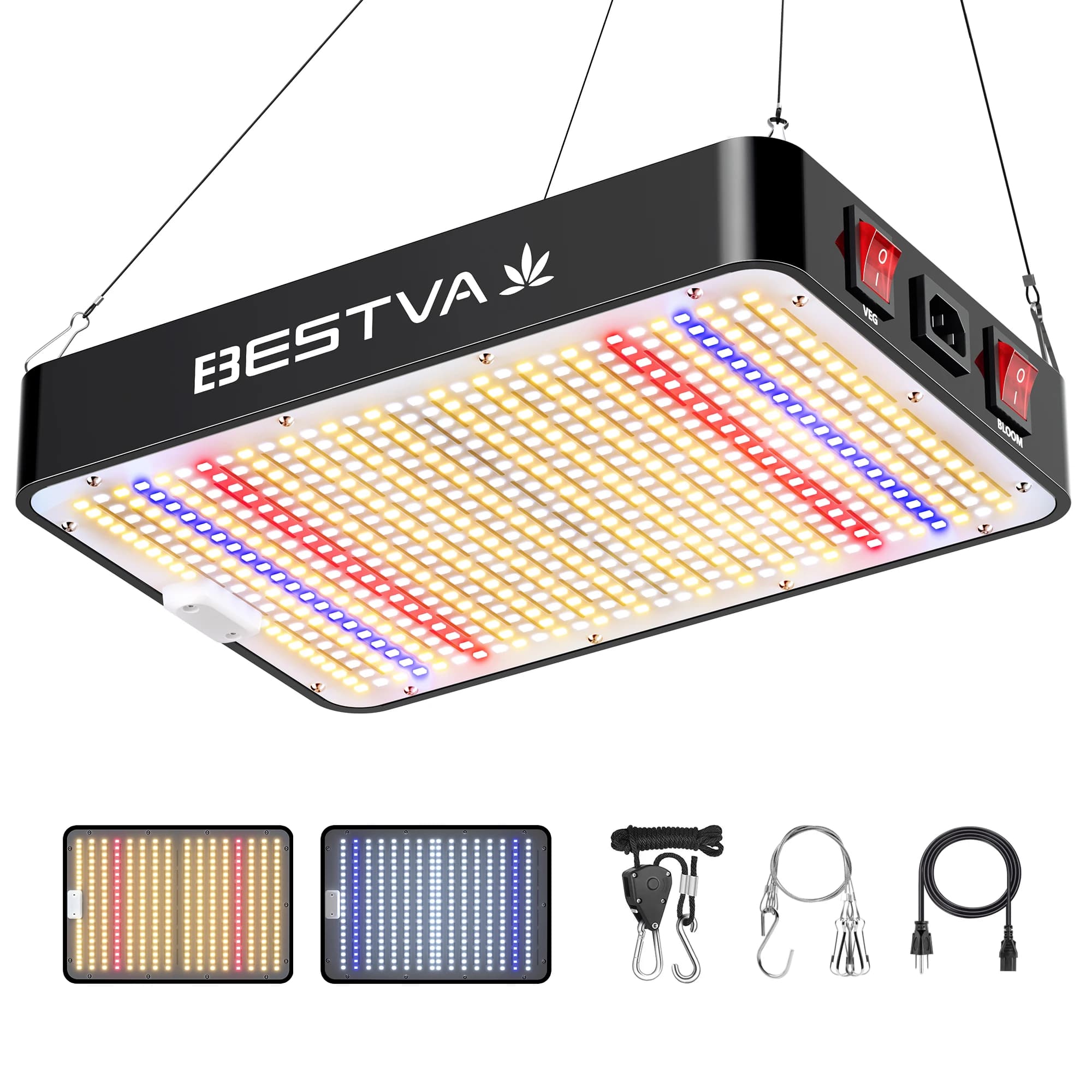 BESTVA DC1000 Complete spectrum Grows light for indoor plants Hydroponic growing system High yield plant lights for vegetable seeds