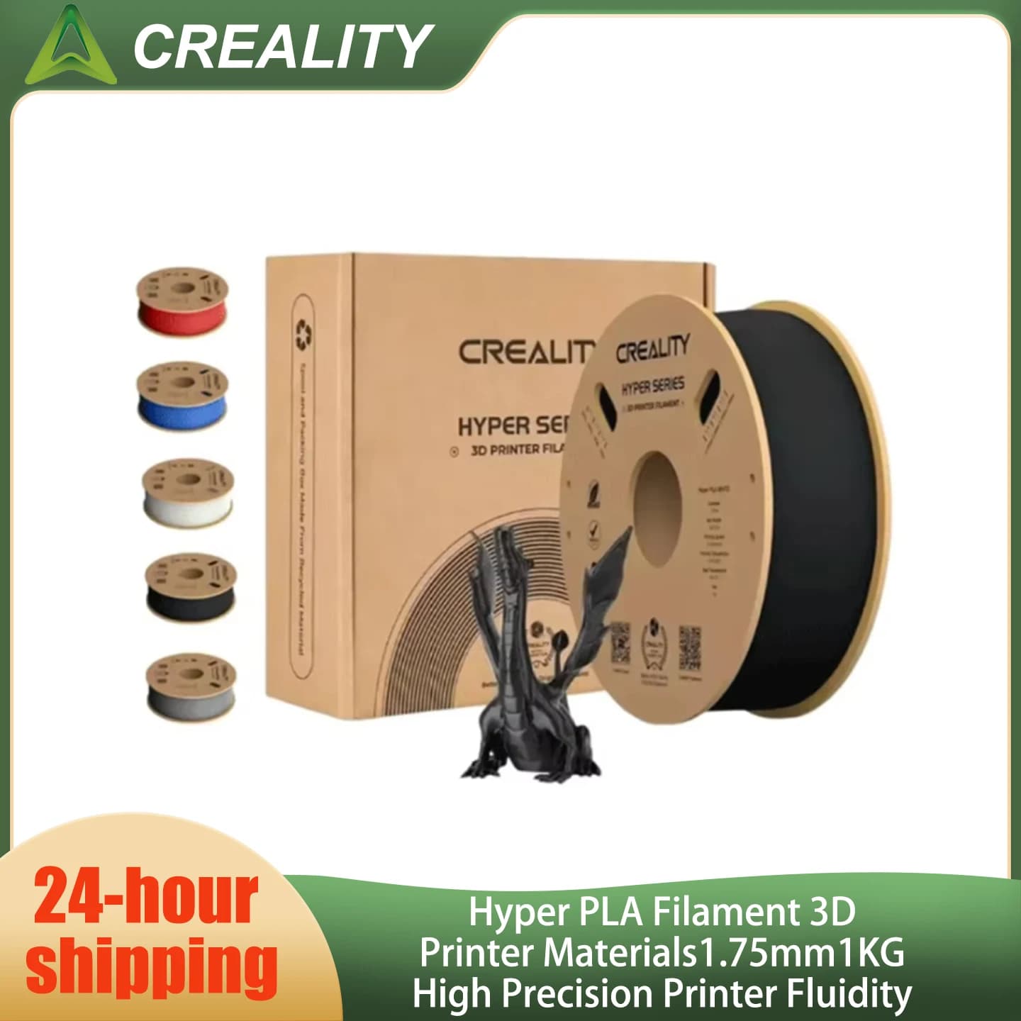 CREALITY Hyper PLA Filament 3D Printer Materials Series 1.75mm 1KG High Precision Printer Fluidity Faster Cooling Manufacturing