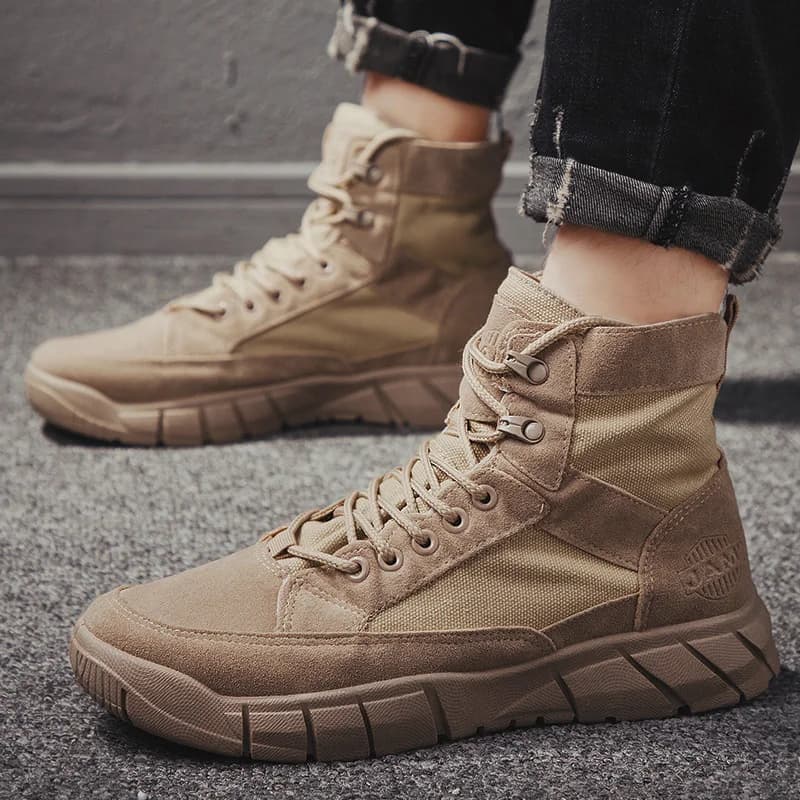 Korean Minimal Flat Men Short Booties Solid Round Toe Side Zip Non Slip Rubber Sole Daily Street Walking Male Footwear