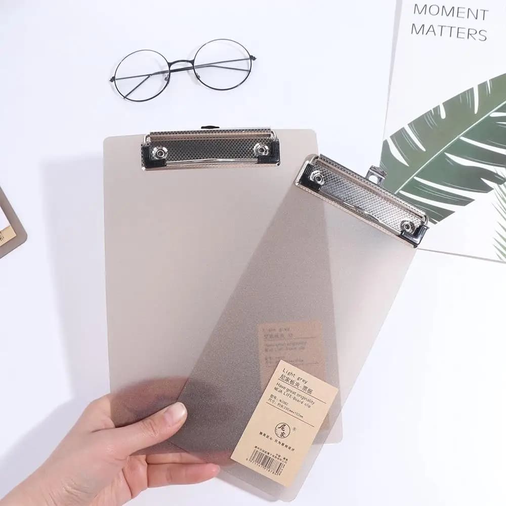 Cartella Portadocumenti A4 A5 A6 con Clip Dorata a Profilo Basso, Blocco per Scrittura, Tablet per Scrittura, Clipboard per Documenti, Blocco per Appunti