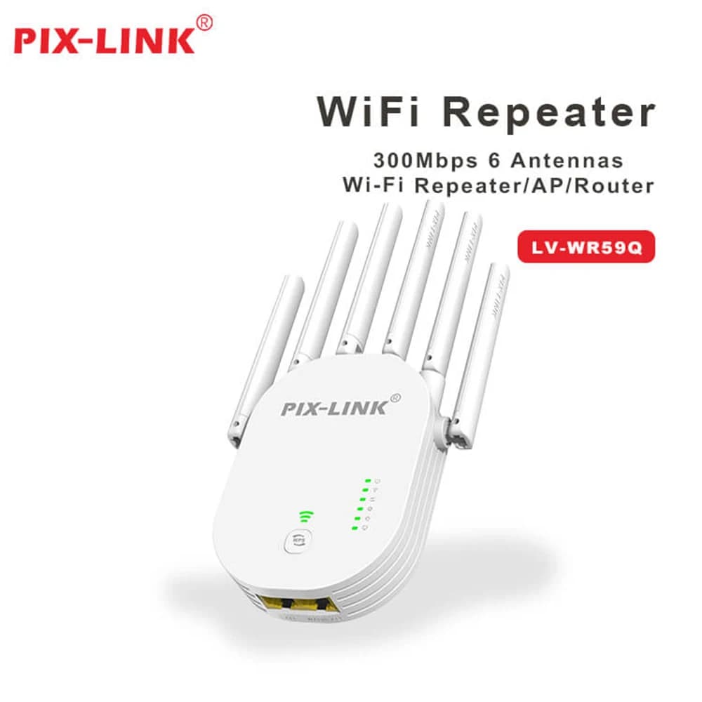 PIX-LINK WR59Q Mini Wifi Repeater Wi-Fi Range Extender Router with Ethernet Port Home Signal Booster for Home Wifi Repeater